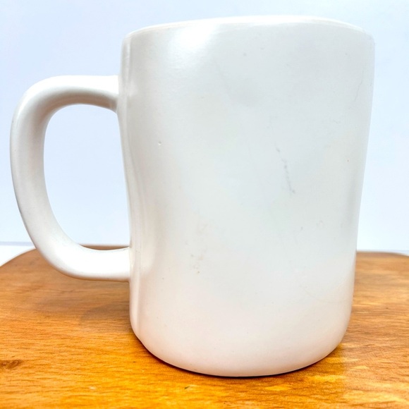 Rae Dunn “Hot Stuff” cream coffee mug, large cup, gold graphic, Collectible New - Picture 3 of 5